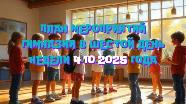 План мероприятий гимназии в шестой день недели 4.10.2025 года